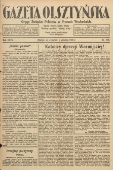 Gazeta Olsztyńska : organ Związku Polaków w Prusach Wschodnich. 1921, nr 278