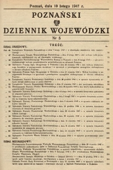 Poznański Dziennik Wojewódzki. 1947, nr 5