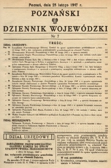 Poznański Dziennik Wojewódzki. 1947, nr 7