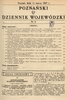 Poznański Dziennik Wojewódzki. 1947, nr 8