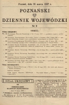 Poznański Dziennik Wojewódzki. 1947, nr 9