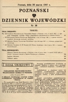 Poznański Dziennik Wojewódzki. 1947, nr 10