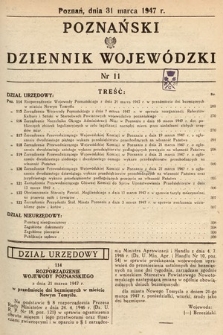 Poznański Dziennik Wojewódzki. 1947, nr 11