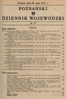 Poznański Dziennik Wojewódzki. 1947, nr 17
