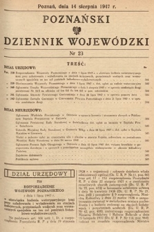 Poznański Dziennik Wojewódzki. 1947, nr 23