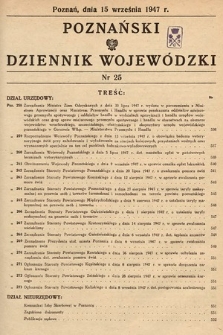 Poznański Dziennik Wojewódzki. 1947, nr 25