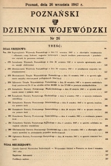 Poznański Dziennik Wojewódzki. 1947, nr 26