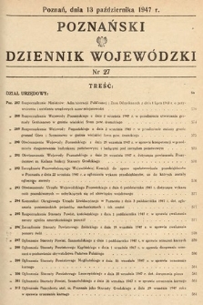 Poznański Dziennik Wojewódzki. 1947, nr 27
