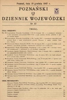Poznański Dziennik Wojewódzki. 1947, nr 33