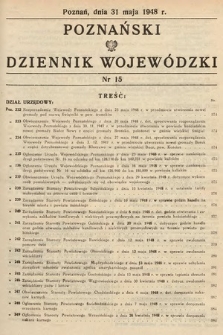 Poznański Dziennik Wojewódzki. 1948, nr 15