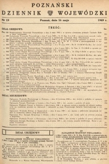 Poznański Dziennik Wojewódzki. 1949, nr 19