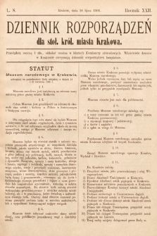 Dziennik Rozporządzeń dla Stoł. Król. Miasta Krakowa. 1901, L. 8