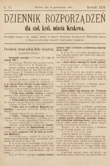 Dziennik Rozporządzeń dla Stoł. Król. Miasta Krakowa. 1901, L. 11