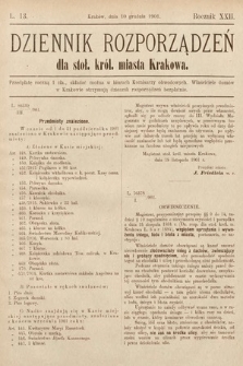Dziennik Rozporządzeń dla Stoł. Król. Miasta Krakowa. 1901, L. 13