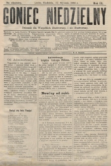 Goniec Niedzielny : dziennik dla wszystkich illustrowany, i nie illustrowany. 1886, nr okazowy