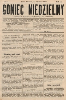 Goniec Niedzielny : dziennik dla wszystkich illustrowany, i nie illustrowany. 1886, nr 3