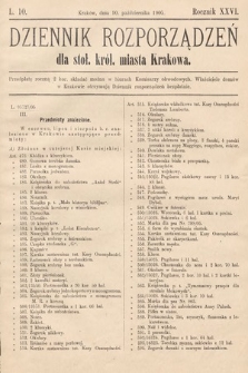 Dziennik Rozporządzeń dla Stoł. Król. Miasta Krakowa. 1905, L. 10