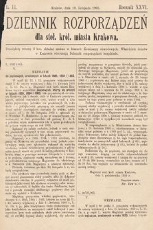 Dziennik Rozporządzeń dla Stoł. Król. Miasta Krakowa. 1905, L. 11