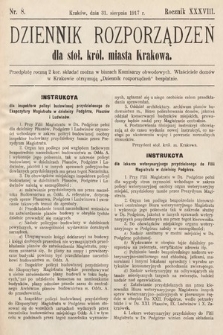 Dziennik Rozporządzeń dla Stoł. Król. Miasta Krakowa. 1917, nr 8
