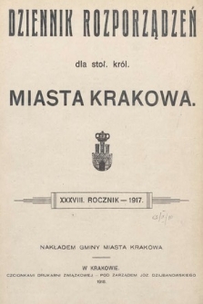 Dziennik Rozporządzeń dla Stoł. Król. Miasta Krakowa. 1917 [całość]