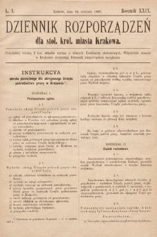 Dziennik Rozporządzeń dla Stoł. Król. Miasta Krakowa. 1908, L. 1