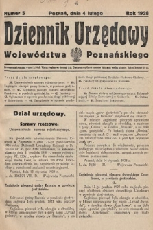 Dziennik Urzędowy Województwa Poznańskiego. 1928, nr 5