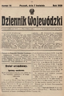 Dziennik Wojewódzki. 1928, nr 14