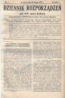 Dziennik Rozporządzeń dla Stoł. Król. Miasta Krakowa. 1929, nr 2