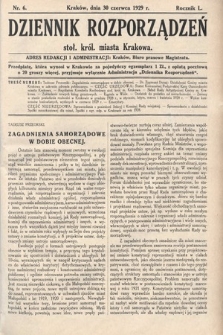 Dziennik Rozporządzeń dla Stoł. Król. Miasta Krakowa. 1929, nr 6