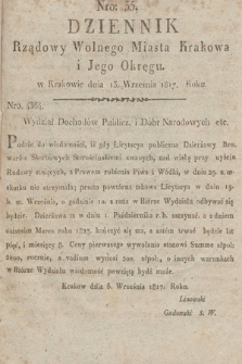 Dziennik Rządowy Wolnego Miasta Krakowa i Jego Okręgu. 1817, nr 35