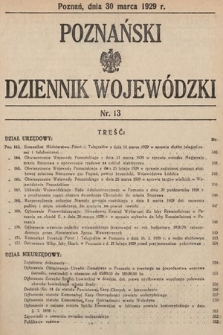 Poznański Dziennik Wojewódzki. 1929, nr 13
