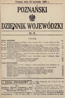 Poznański Dziennik Wojewódzki. 1929, nr 16