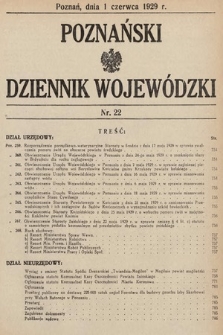 Poznański Dziennik Wojewódzki. 1929, nr 22
