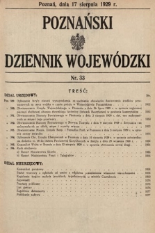 Poznański Dziennik Wojewódzki. 1929, nr 33