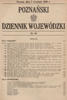 Poznański Dziennik Wojewódzki. 1929, nr 36