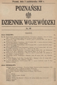 Poznański Dziennik Wojewódzki. 1929, nr 40