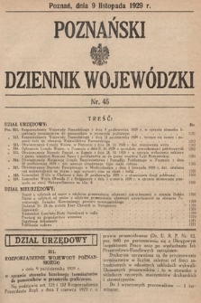 Poznański Dziennik Wojewódzki. 1929, nr 45