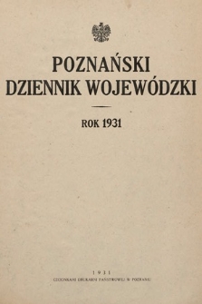 Poznański Dziennik Wojewódzki. 1931, skorowidz alfabetyczny
