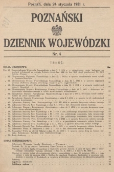 Poznański Dziennik Wojewódzki. 1931, nr 4