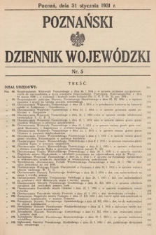 Poznański Dziennik Wojewódzki. 1931, nr 5