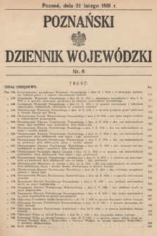 Poznański Dziennik Wojewódzki. 1931, nr 8