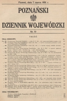 Poznański Dziennik Wojewódzki. 1931, nr 10
