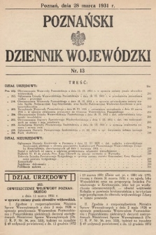 Poznański Dziennik Wojewódzki. 1931, nr 13