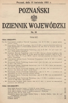 Poznański Dziennik Wojewódzki. 1931, nr 16