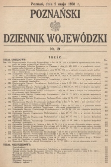 Poznański Dziennik Wojewódzki. 1931, nr 19