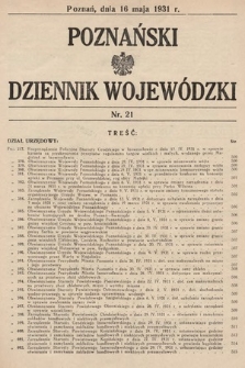 Poznański Dziennik Wojewódzki. 1931, nr 21