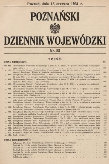 Poznański Dziennik Wojewódzki. 1931, nr 25