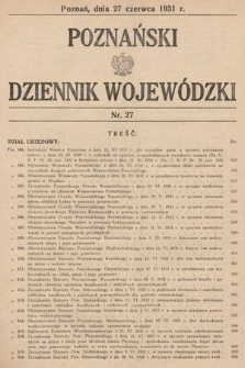 Poznański Dziennik Wojewódzki. 1931, nr 27
