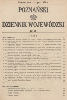 Poznański Dziennik Wojewódzki. 1931, nr 29