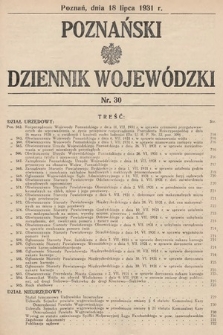 Poznański Dziennik Wojewódzki. 1931, nr 30